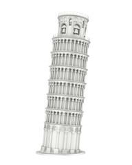 Leaning Pisa Tower Isolated