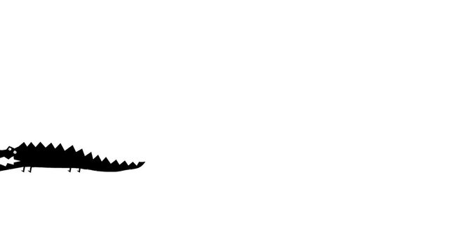 Animation of funny crocodile walk