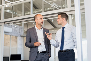 Businessmen discussing work