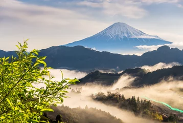 Store enrouleur tamisant Mont Fuji Mountain fuji with mist during dusk time,Japan