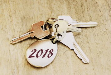 2018,date sur trousseau de clés,symbole