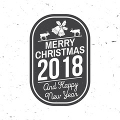 Merry Christmas greeting card. Vector illustration.