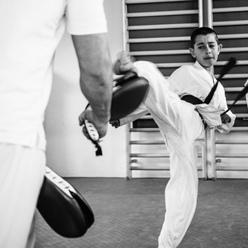Taekwondo training for kids