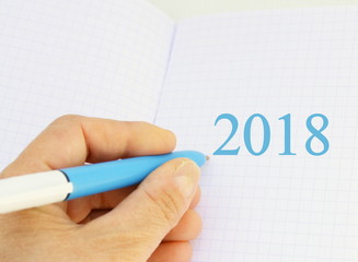 2018,sur cahier,écriture,main