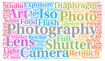 Tag cloud about photography