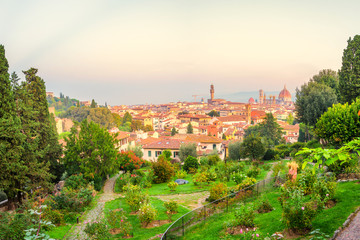 Naklejka premium Garden VIew of Florence, Italy
