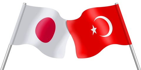 Flags. Japan and Turkey