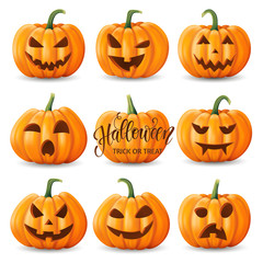 Halloween background, pumpkin. Greeting card for party and sale. Autumn holidays. Vector illustration EPS10.