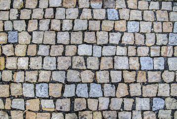 pattern of old cobble stone street