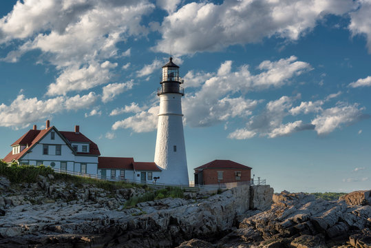 Portland Head Lighthouse in Cape Elizabeth, Maine, USA.