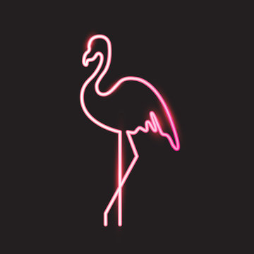 Flamingo neon light. Vector illustration EPS 10