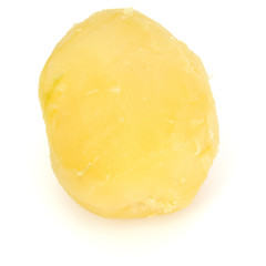 one boiled peeled potato isolated on white background cutout