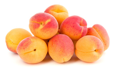 A bunch of apricot fruit isolated on white background cutout