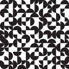 Panele Szklane Podświetlane  Geometryczne tło, koła, czarno-biały wzór, ilustracja wektorowa