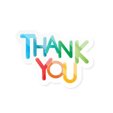 Thank you card, colorful design, vector illustration