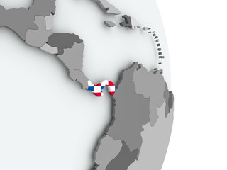 Map of Panama with flag