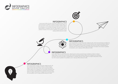 Timeline infographic template. Business concept eith icons