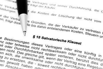 Salvatorische Klausel im Vertrag