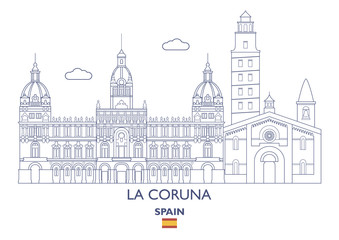 Fototapeta premium La Coruna City Skyline, Spain