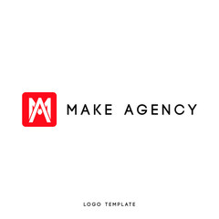 Creative abstract logo design using letter a and m. Modern flat design. Vector illustration.