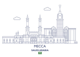 Fototapeta na wymiar Mecca City Skyline, Saudi Arabia