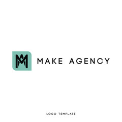Creative abstract logo design using letter a and m. Modern flat design. Vector illustration.
