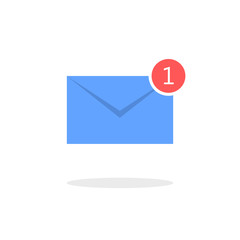 Blue letter icon. New email notification