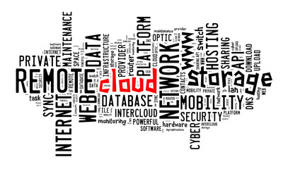 Cloud word cloud concept