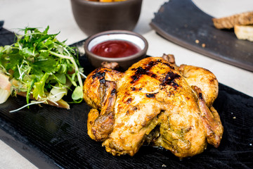 delicious chicken on white plate