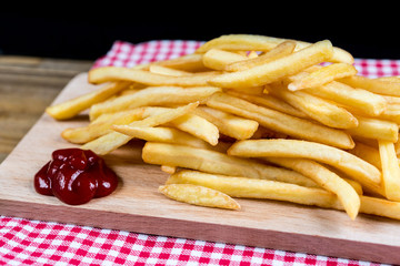 Golden French fries potatoes ready to be eaten