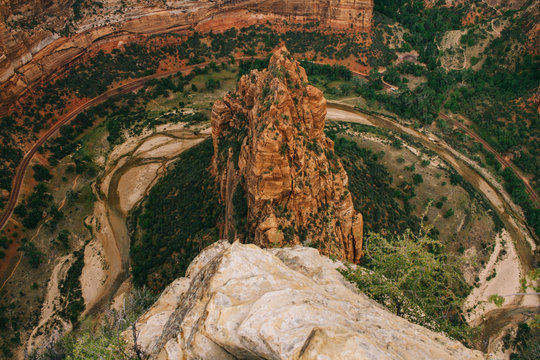 expansive views from angels landing zion national park