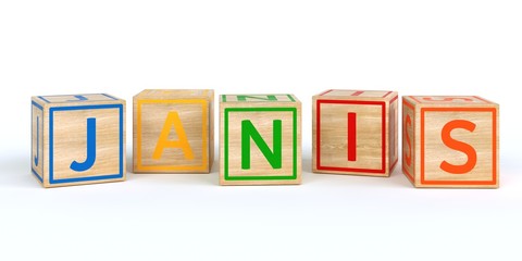 Name Janis bunte W&uuml;rfel