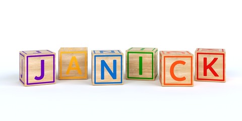 Name Janick bunte Würfel