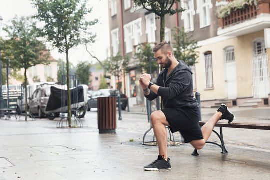 A man working out on a street