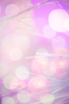 Beautiful Christmas decoration close up. Abstract background with bokeh lights.