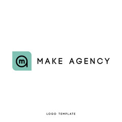 Creative abstract logo design using letter a and m. Modern flat design. Vector illustration.