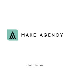 Creative abstract logo design using letter a and m. Modern flat design. Vector illustration.