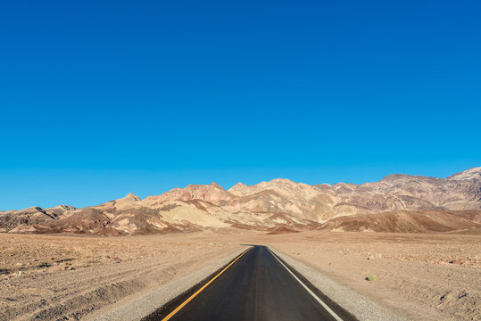 Road to scenic Artists Drive in Death Valley National Park, California