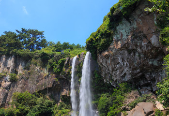 Jeongbang waterfall, Jeju Island, Korea