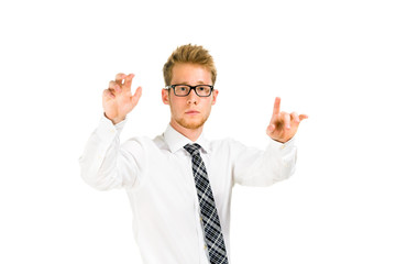 Half length portrait of a smart young businessman