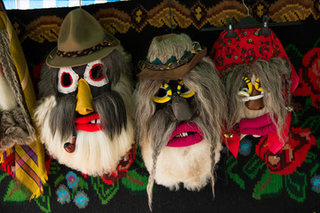 Winter holidays traditional Christmas mask, masque from Romania