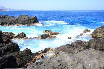 Fototapeta na wymiar Volcanic seaside on Tenerife Island, Canary Islands, Spain