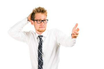 Half length portrait of a smart young businessman