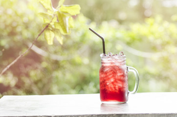 Roselle juice with ice drink