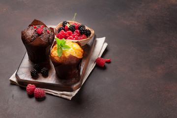 Muffins with berries