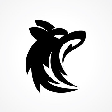wolf head silhouette logo 