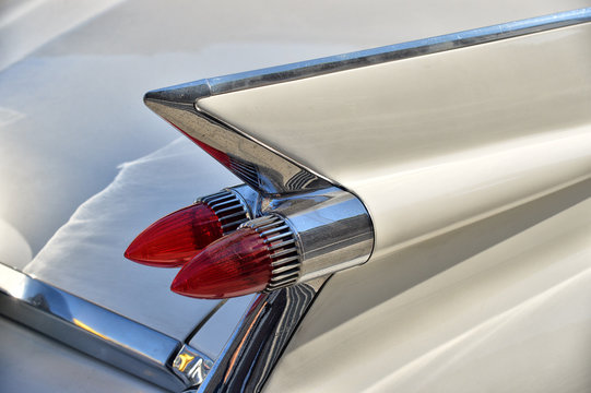Details of a restored retro car