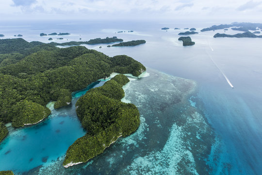 Palau islands aerial view