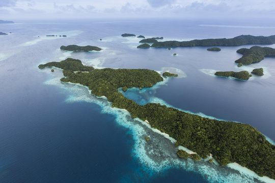 Palau islands aerial view