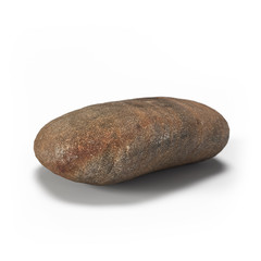 Large rock stone isolated on a white background 3d rendering
